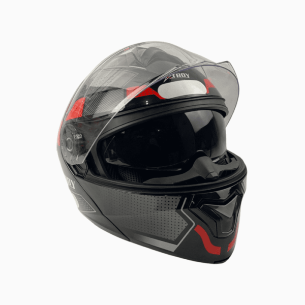 capacete xtroy modular rmc preto/vermelho