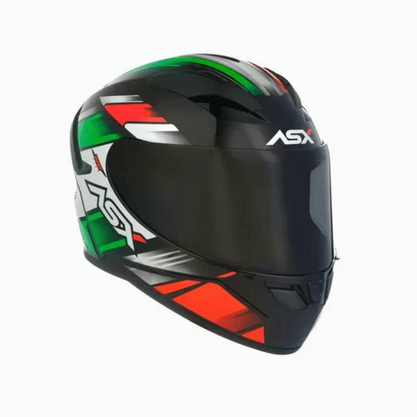 capacete asx city start preto / vermelho/ verde 60