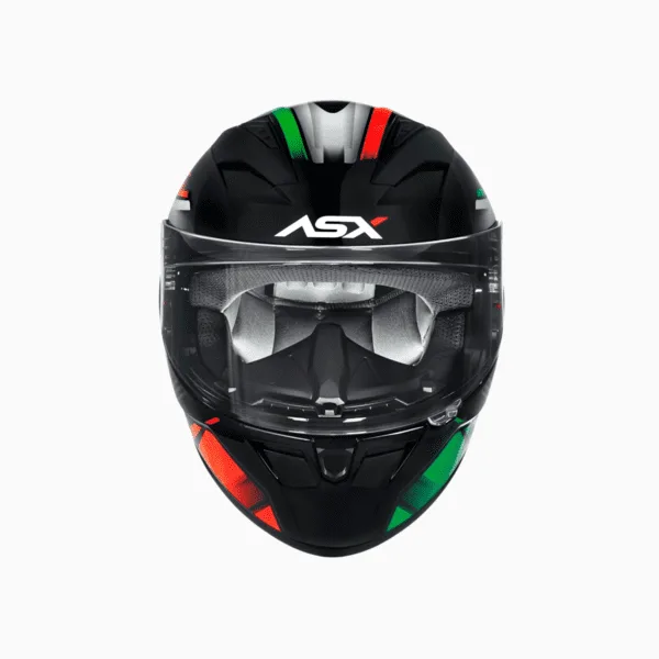 capacete asx city start preto / vermelho/ verde 60