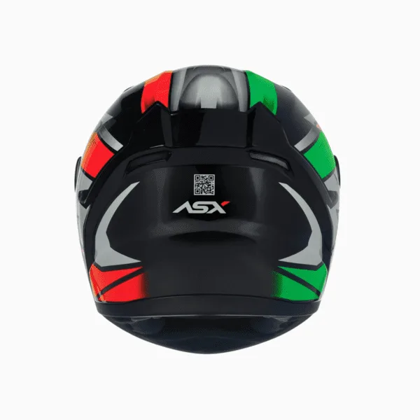 capacete asx city start preto / vermelho/ verde 60