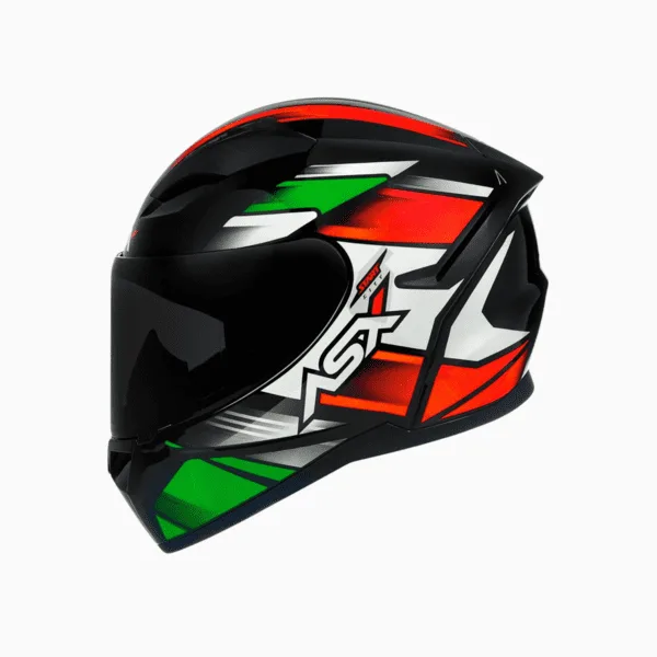 capacete asx city start preto / vermelho/ verde 60