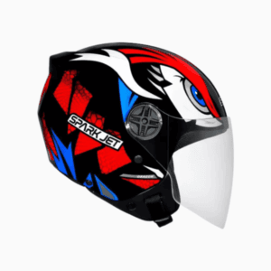 capacete ebf spark jet dragon preto fosco/vermelho