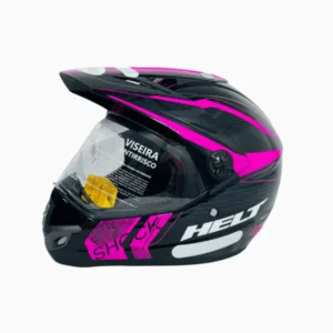 capacete helt cross vision shock preto/rosa